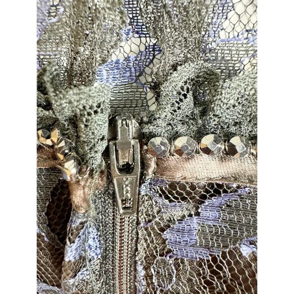 Gunne Sax Jessica McClintock Womens Vintage Dress Black Blue Lace Sweetheart 7 - Picture 9 of 11